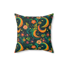 Load image into Gallery viewer, Decorative Throw Pillow - Green Floral Moon
