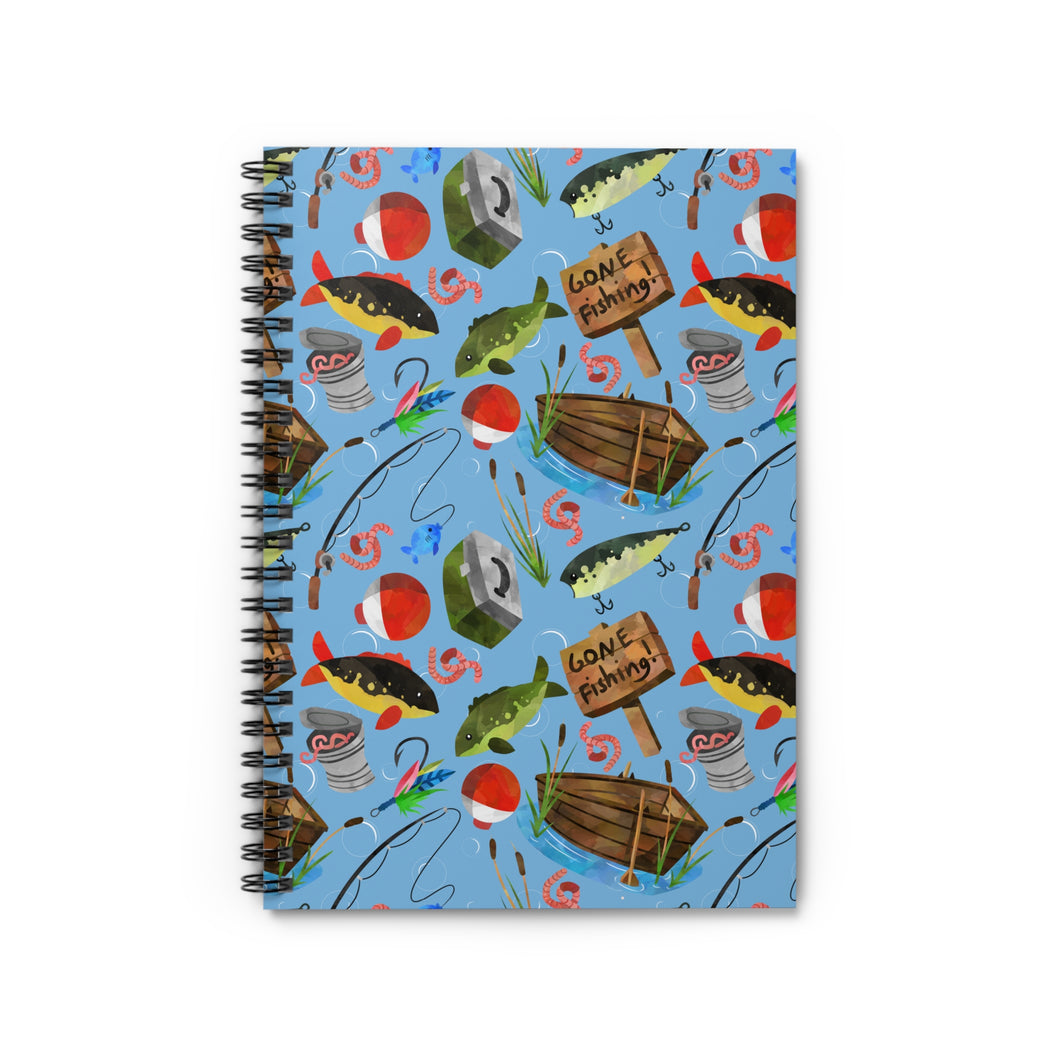 Ruled Spiral Notebook - Gone Fishin'