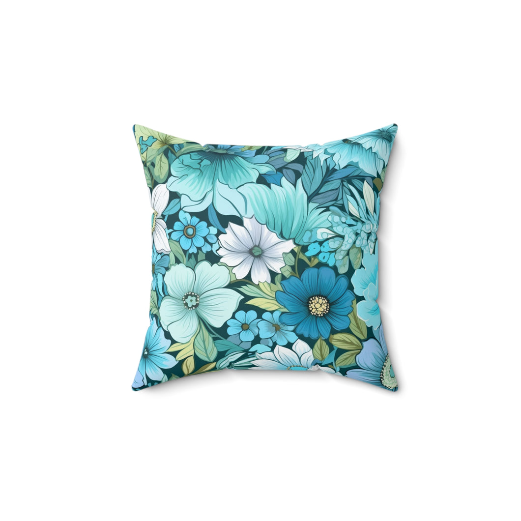 Decorative Throw Pillow - Blue Floral