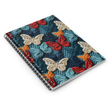 Load image into Gallery viewer, Ruled Spiral Notebook - Fall Knit Butterflies
