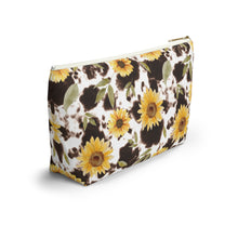 Load image into Gallery viewer, Accessory Pouch w/ T-bottom - Floral Cow
