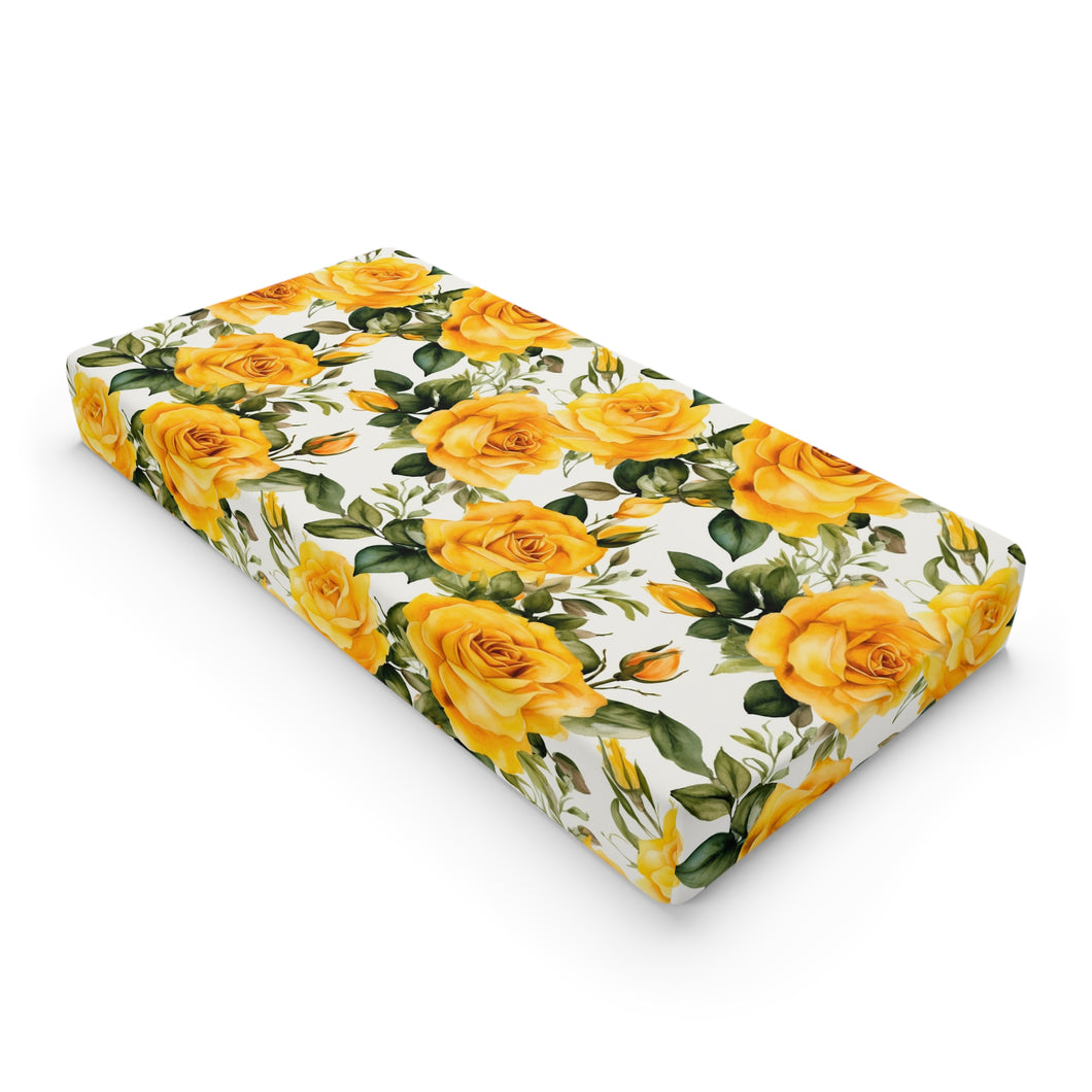 Baby Changing Pad Cover - Yellow Roses