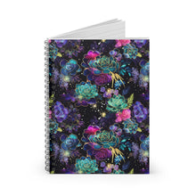 Load image into Gallery viewer, Ruled Spiral Notebook - Neon Succulents
