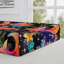 Load image into Gallery viewer, Baby Changing Pad Cover - Rainbow Floral Moon
