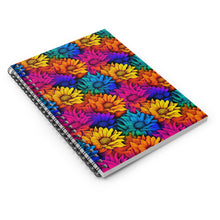 Load image into Gallery viewer, Ruled Spiral Notebook - Rainbow Sunflowers
