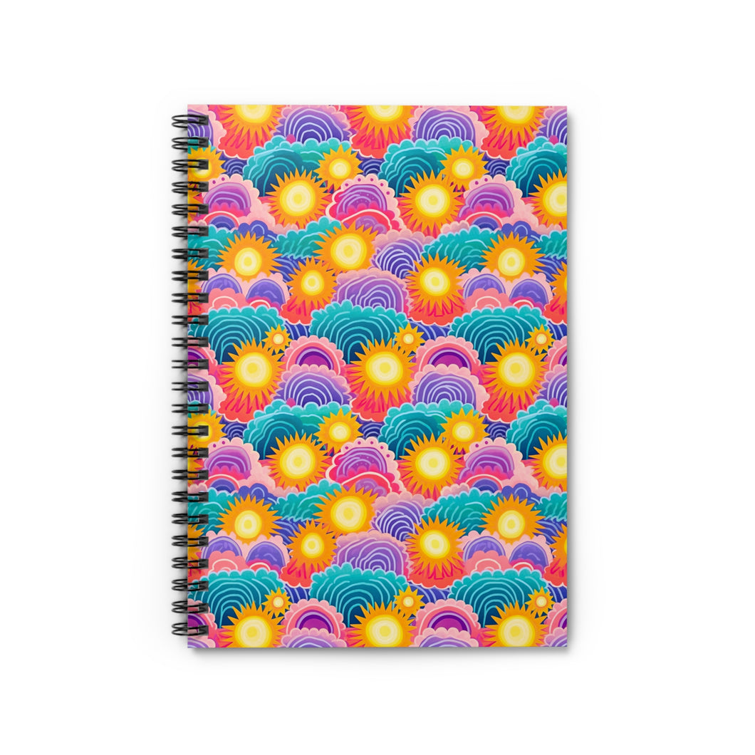 Ruled Spiral Notebook - Sunny Waves