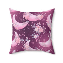 Load image into Gallery viewer, Decorative Throw Pillow - Pink Floral Moons
