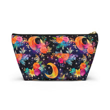 Load image into Gallery viewer, Accessory Pouch - Rainbow Floral Moon
