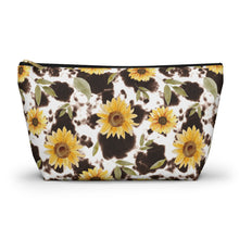 Load image into Gallery viewer, Accessory Pouch w/ T-bottom - Floral Cow
