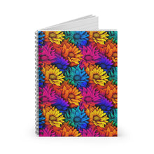 Load image into Gallery viewer, Ruled Spiral Notebook - Rainbow Sunflowers
