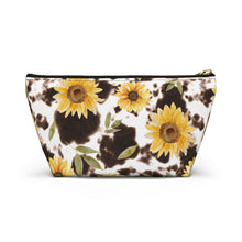 Load image into Gallery viewer, Accessory Pouch w/ T-bottom - Floral Cow
