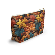 Load image into Gallery viewer, Accessory Pouch w T-bottom - Paper Mache Leaves
