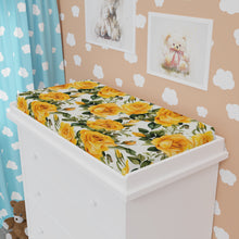 Load image into Gallery viewer, Baby Changing Pad Cover - Yellow Roses
