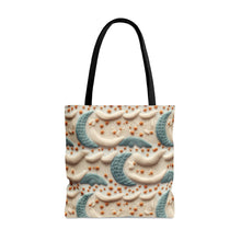 Load image into Gallery viewer, Tote Bag - Blue Knit Moons
