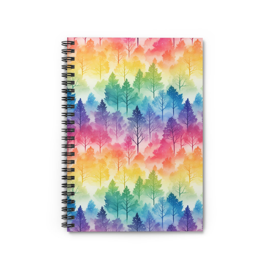 Ruled Spiral Notebook - Ombre Forest