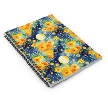 Load image into Gallery viewer, Ruled Spiral Notebook - Full Moon Floral
