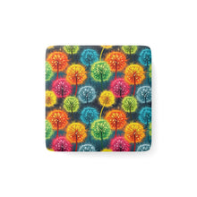 Load image into Gallery viewer, Porcelain Magnet - Square - Rainbow Blow Flowers
