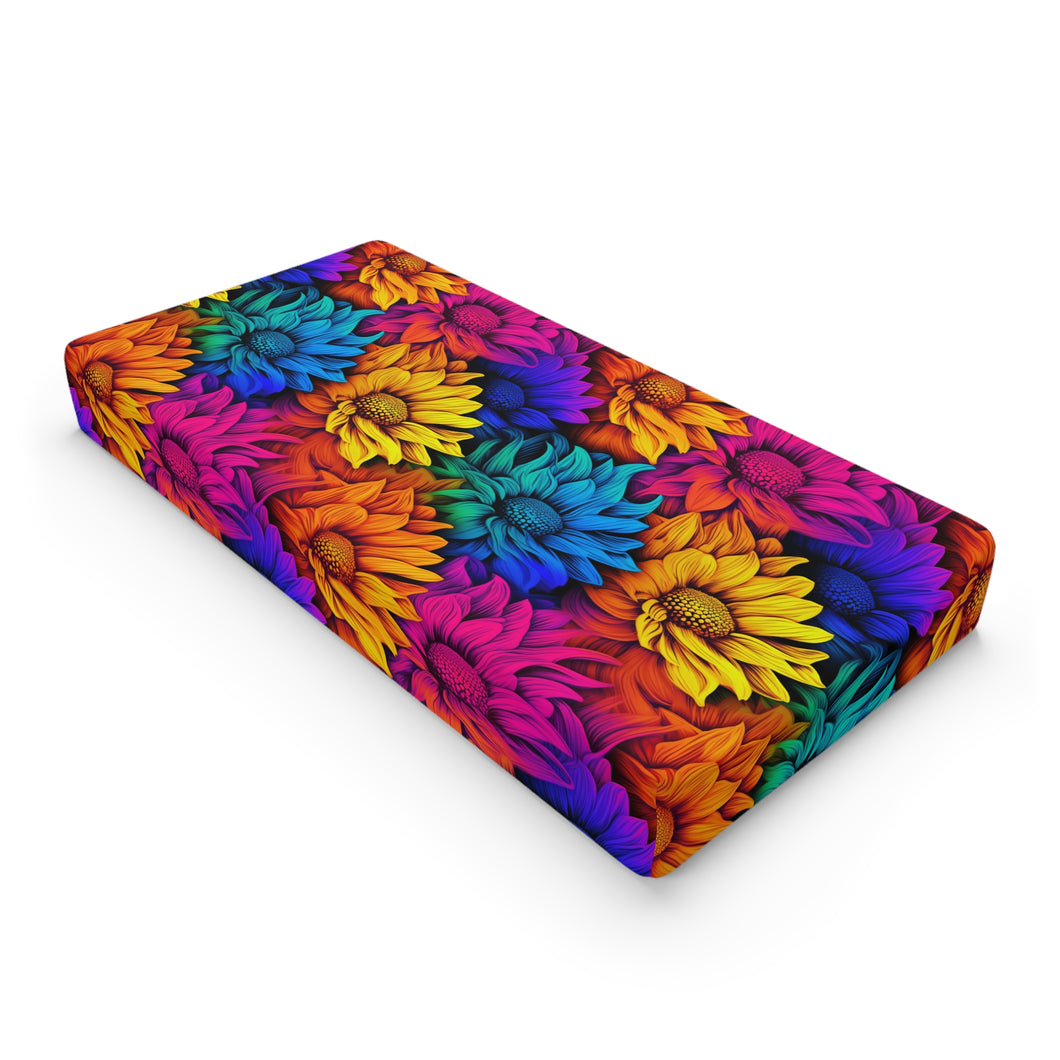 Baby Changing Pad Cover - Rainbow Sunflowers