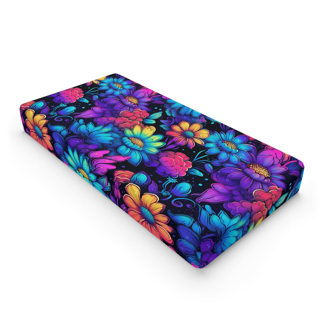 Baby Changing Pad Cover - Neon Florals