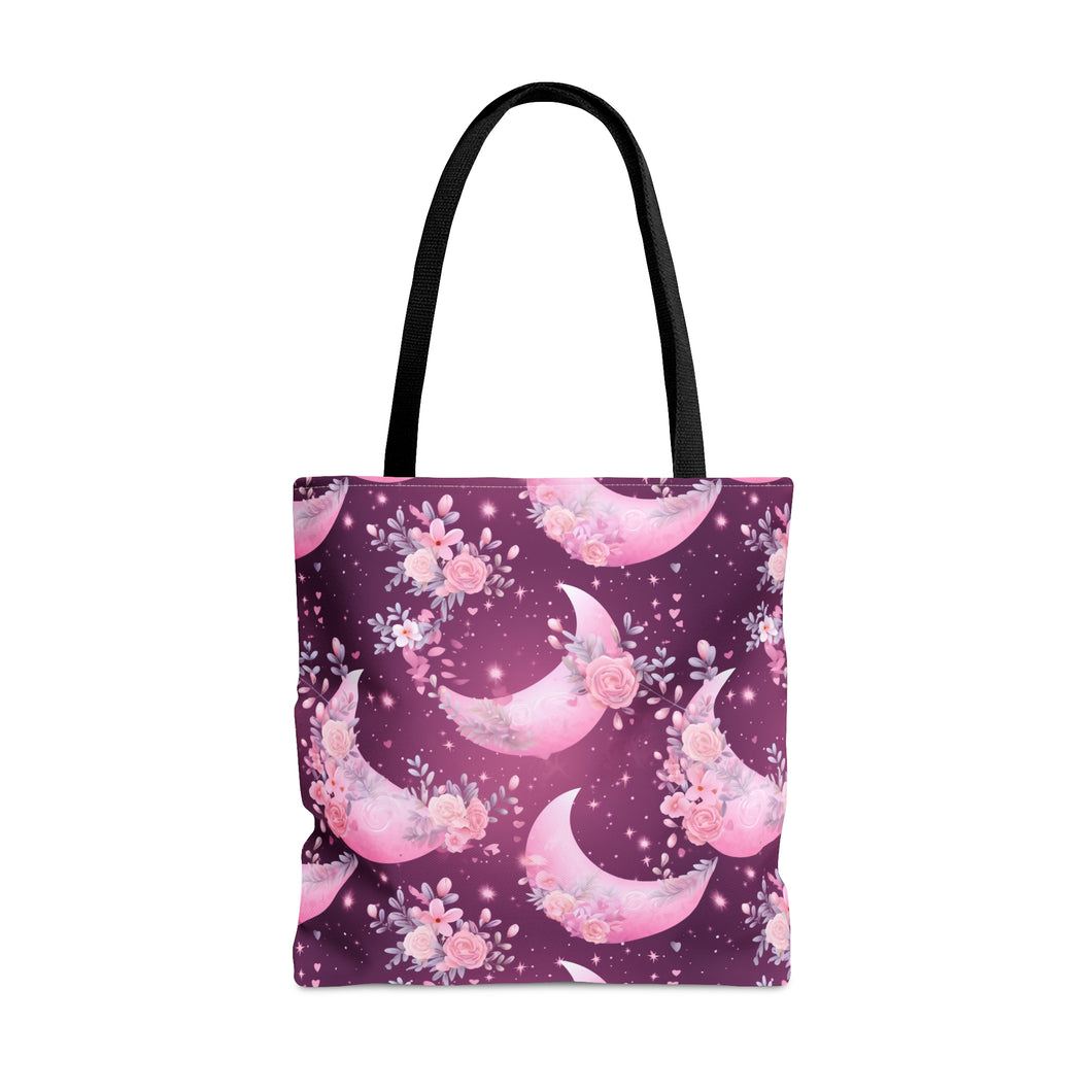 Tote Bag - Pink Floral Moons