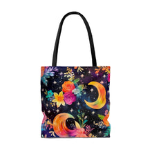 Load image into Gallery viewer, Tote Bag - Rainbow Floral Moon
