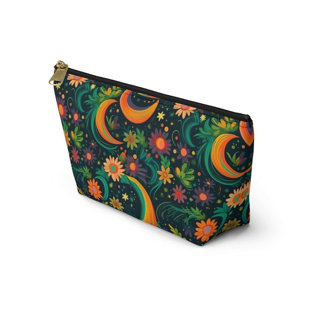 Accessory Pouch - Green Floral Moon