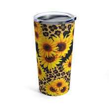 Load image into Gallery viewer, Tumbler 20oz - Leopard Sunflowers
