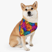 Load image into Gallery viewer, Pet Bandana Collar - Rainbow Sunflowers
