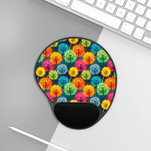 Load image into Gallery viewer, Mouse Pad With Wrist Rest - Rainbow Blow Flowers
