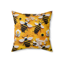 Load image into Gallery viewer, Decorative Throw Pillow - Knitted Bees
