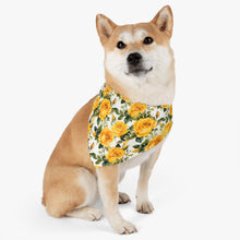 Load image into Gallery viewer, Pet Bandana Collar - Yellow Roses
