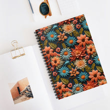 Load image into Gallery viewer, Ruled Spiral Notebook - Fall Floral Knit
