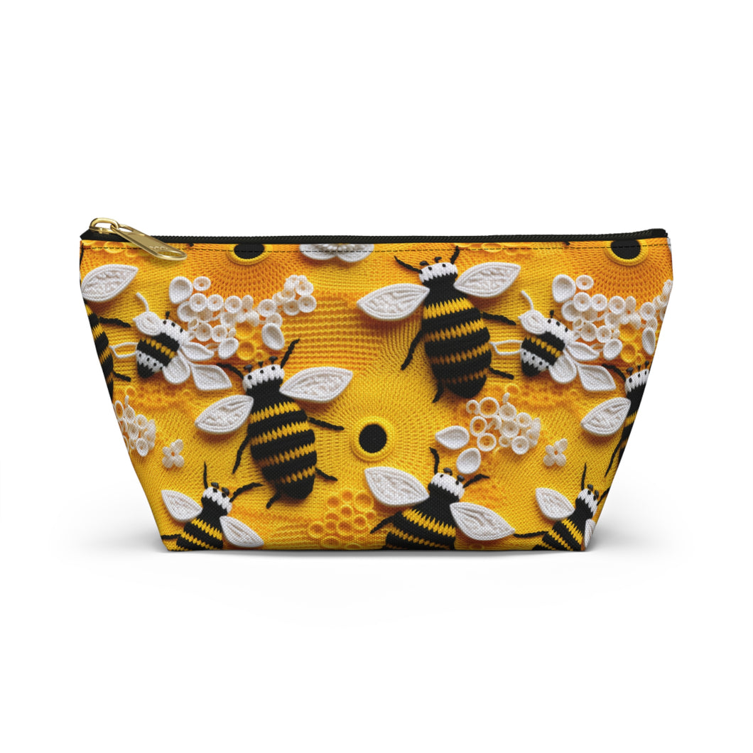 Accessory Pouch - Knitted Bees