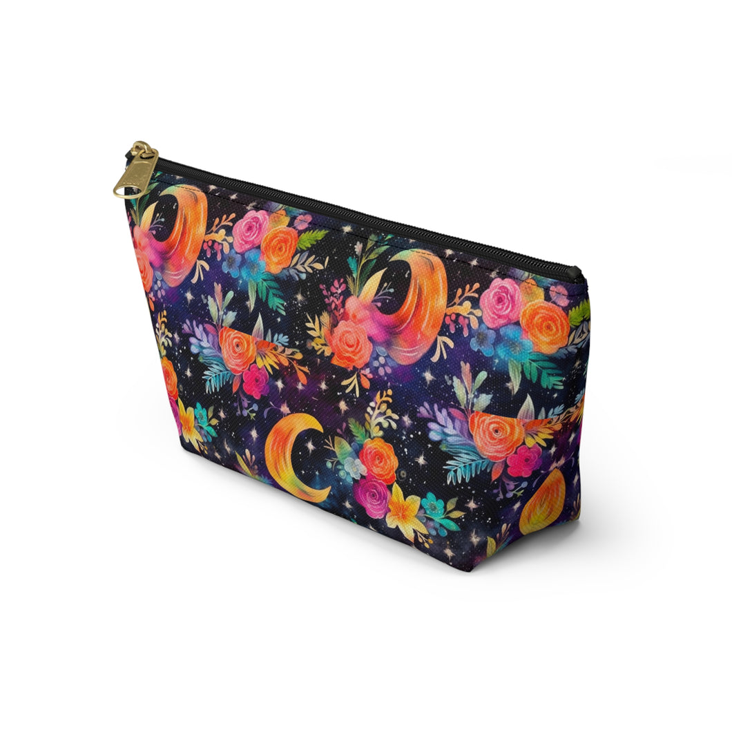 Accessory Pouch - Rainbow Floral Moon