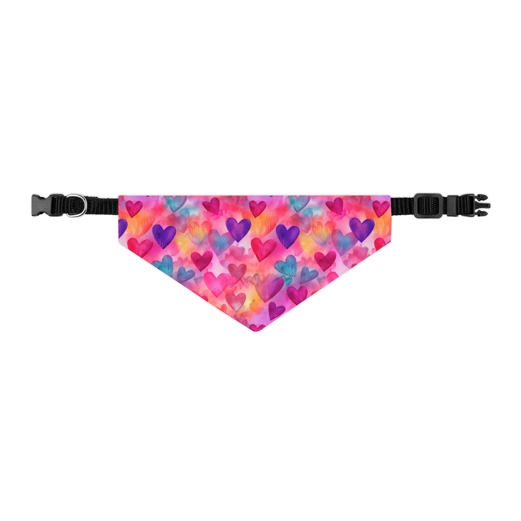 Pet Bandana Collar - Multi Color Hearts