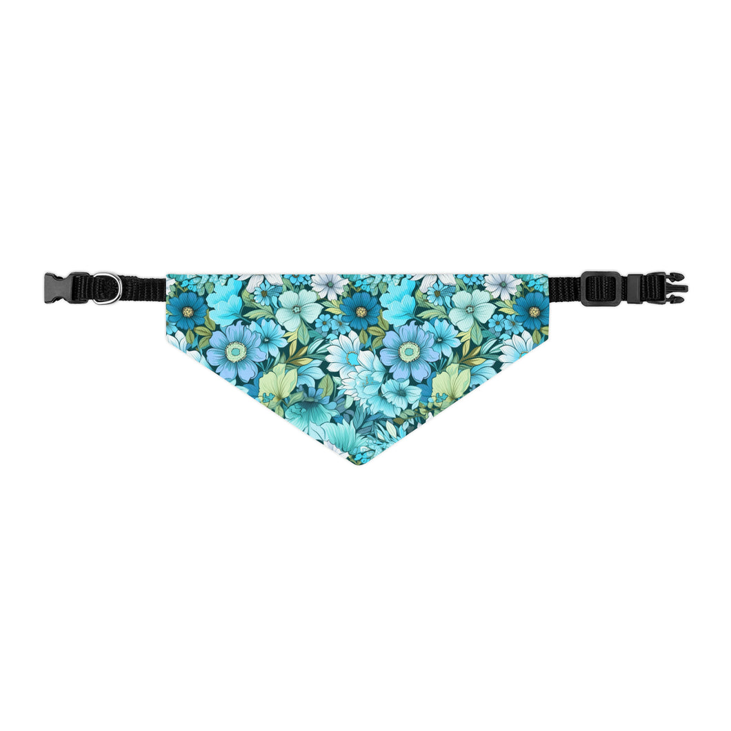 Pet Bandana Collar - Blue Floral