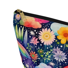 Load image into Gallery viewer, Accessory Pouch - Floral Rainbow Feathers
