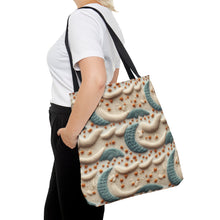 Load image into Gallery viewer, Tote Bag - Blue Knit Moons
