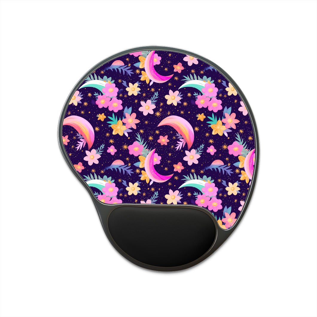 Mouse Pad With Wrist Rest - Floral Nights