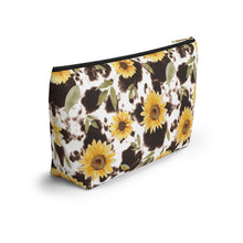 Load image into Gallery viewer, Accessory Pouch w/ T-bottom - Floral Cow
