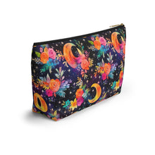 Load image into Gallery viewer, Accessory Pouch - Rainbow Floral Moon
