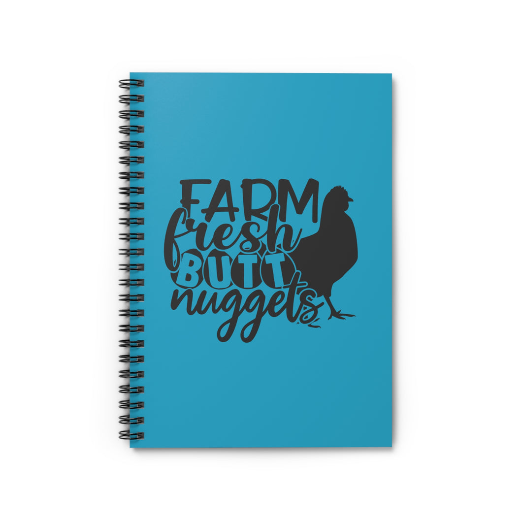 Ruled Spiral Notebook - Farm Fresh Butt Nuggets