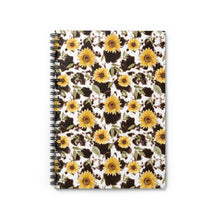 Load image into Gallery viewer, Ruled Spiral Notebook - Floral Cow
