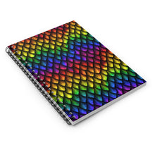Load image into Gallery viewer, Ruled Spiral Notebook - Rainbow Dragon Scales
