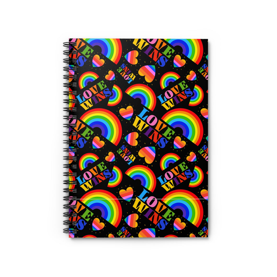 Ruled Spiral Notebook - Love Wins