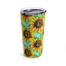 Load image into Gallery viewer, Tumbler 20oz - Teal w/ Sunflowers
