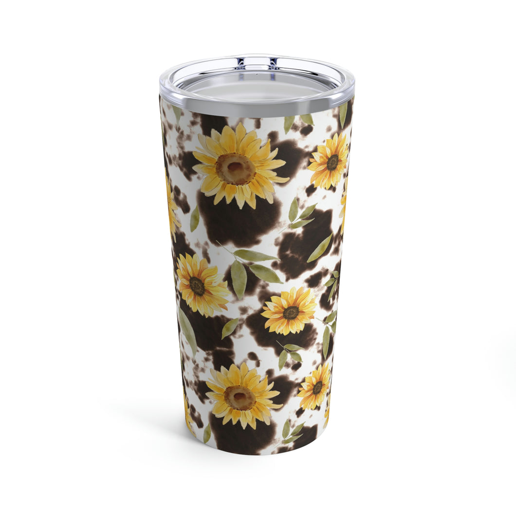 Tumbler 20oz - Floral Cow