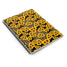 Load image into Gallery viewer, Ruled Spiral Notebook - Leopard Sunflower
