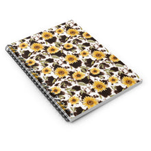 Load image into Gallery viewer, Ruled Spiral Notebook - Floral Cow
