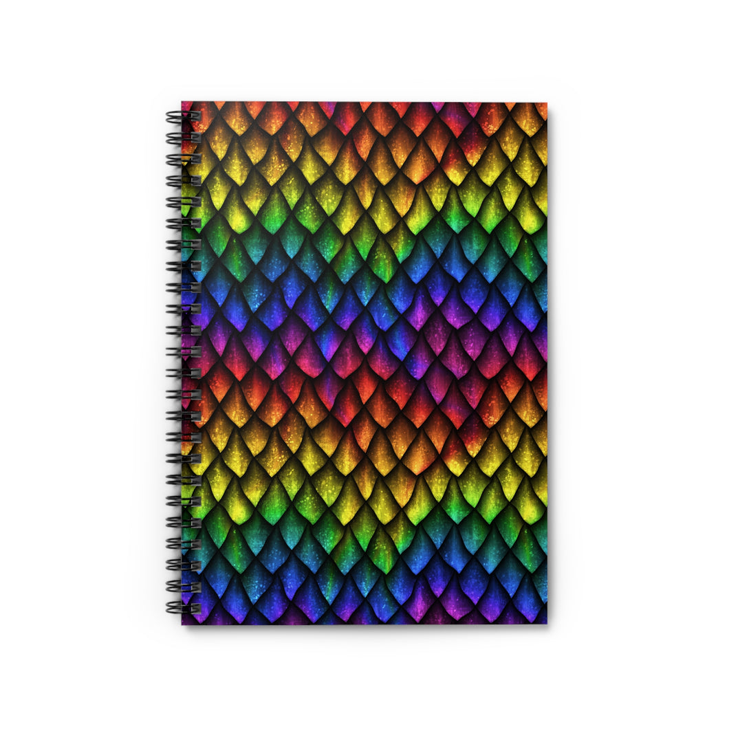 Ruled Spiral Notebook - Rainbow Dragon Scales